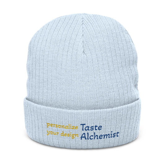 Chef Beanie — "Clock Out and Get Right" Ribbed Knit Embroidered Hat