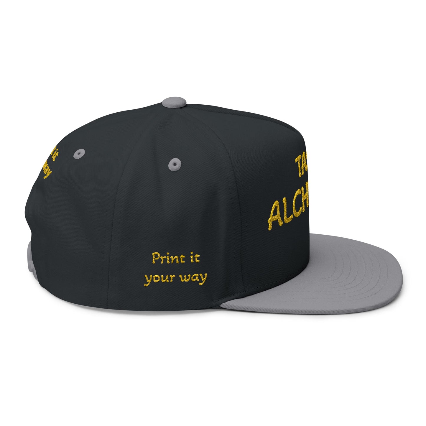 Embroidered Flat Bill Cap — "Knowledge of Cooking and the Passion to Do It Right"