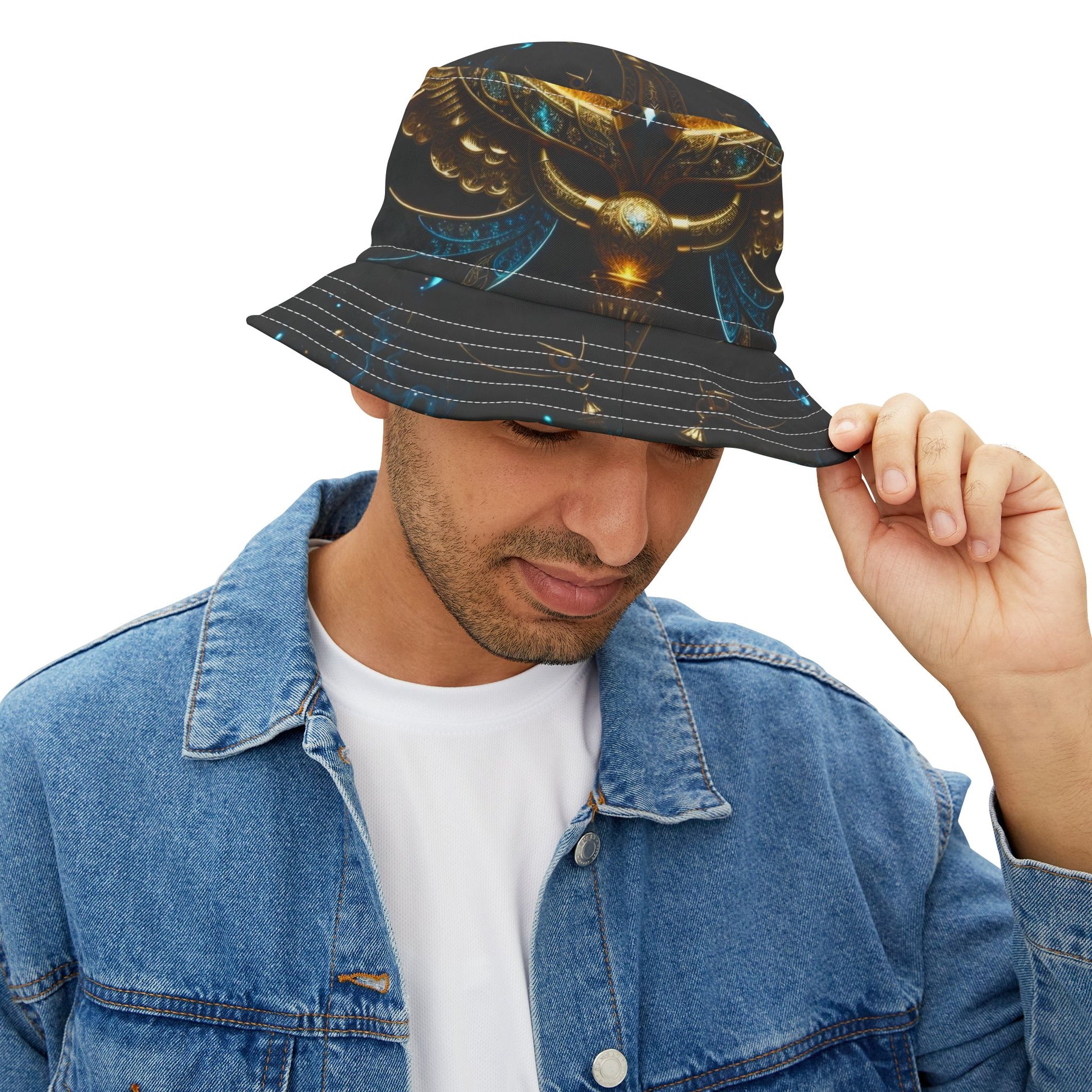 Bucket Hat - Cosmic Ankh Design Chef Inspired Unique and Original image 4