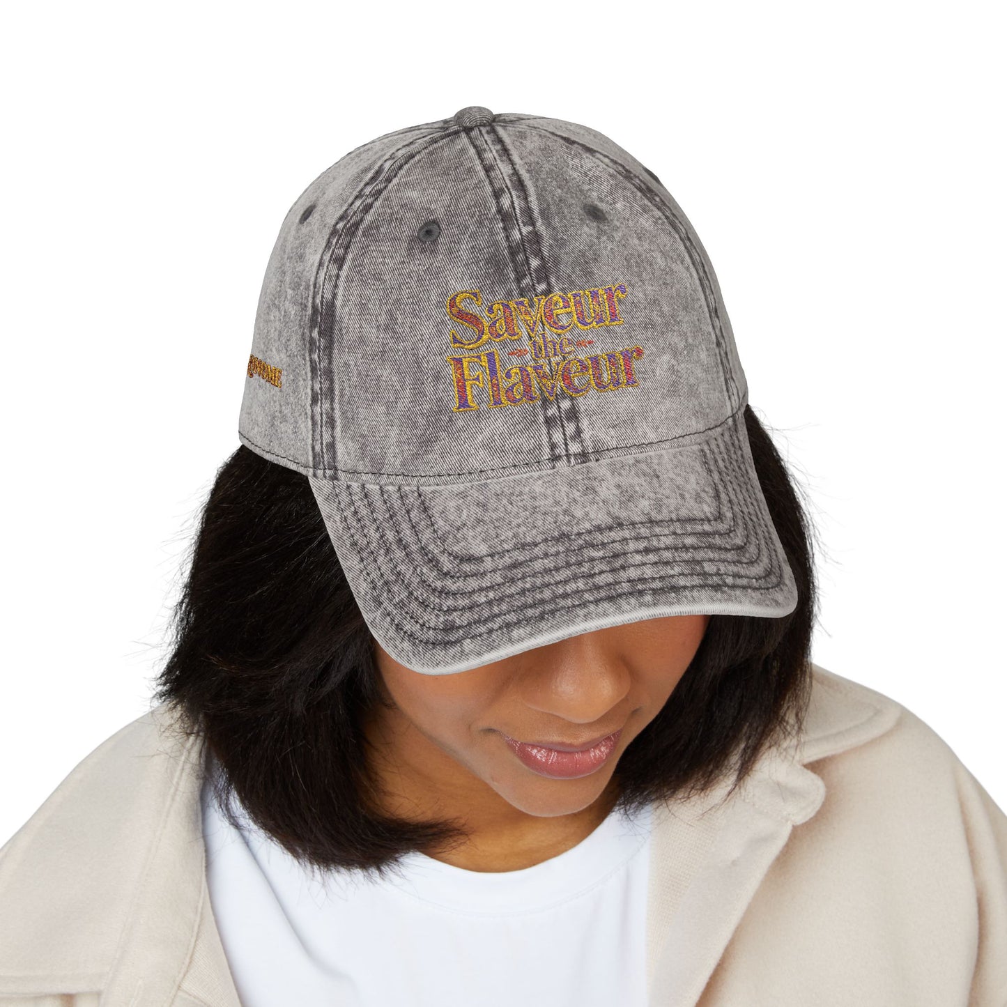 Vintage Cap — Embroidered "saveur the flaveur you cool a** mofo"