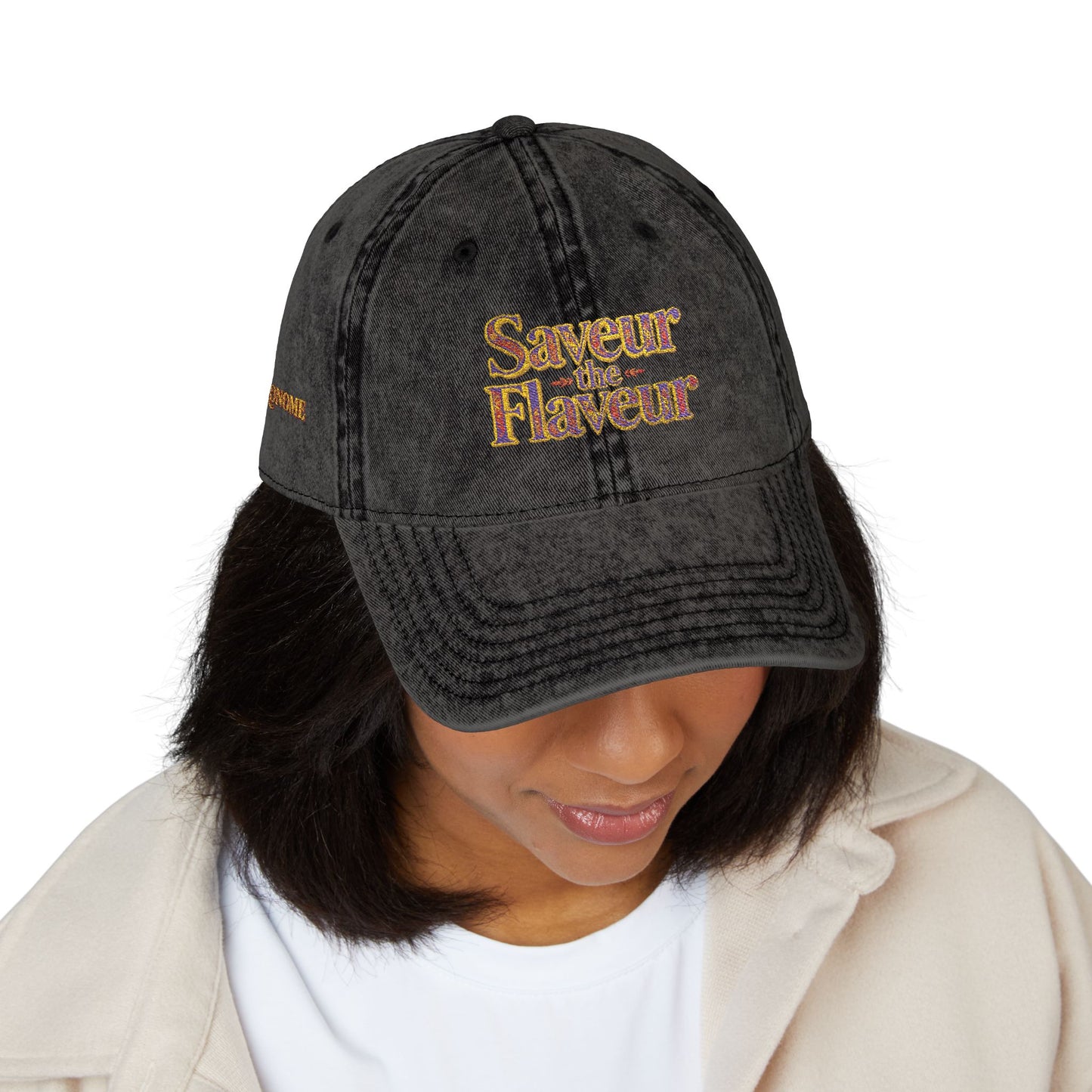 Vintage Cap — Embroidered "saveur the flaveur you cool a** mofo"