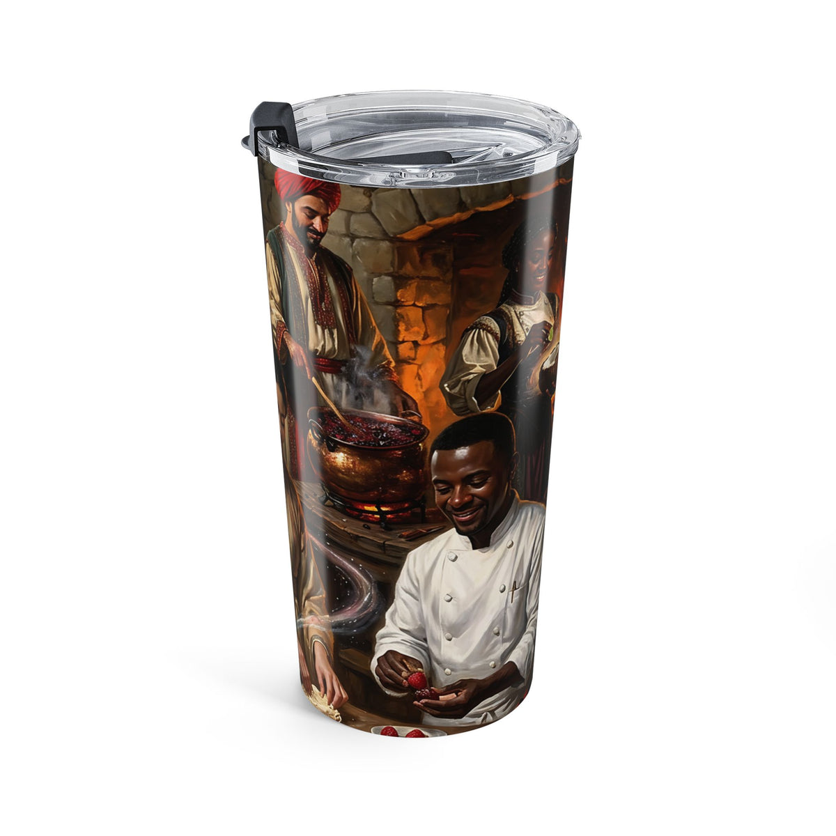 20oz Artful Kitchen Scene Tumbler – Vintage Chef & Baker Illustration Travel Cup
