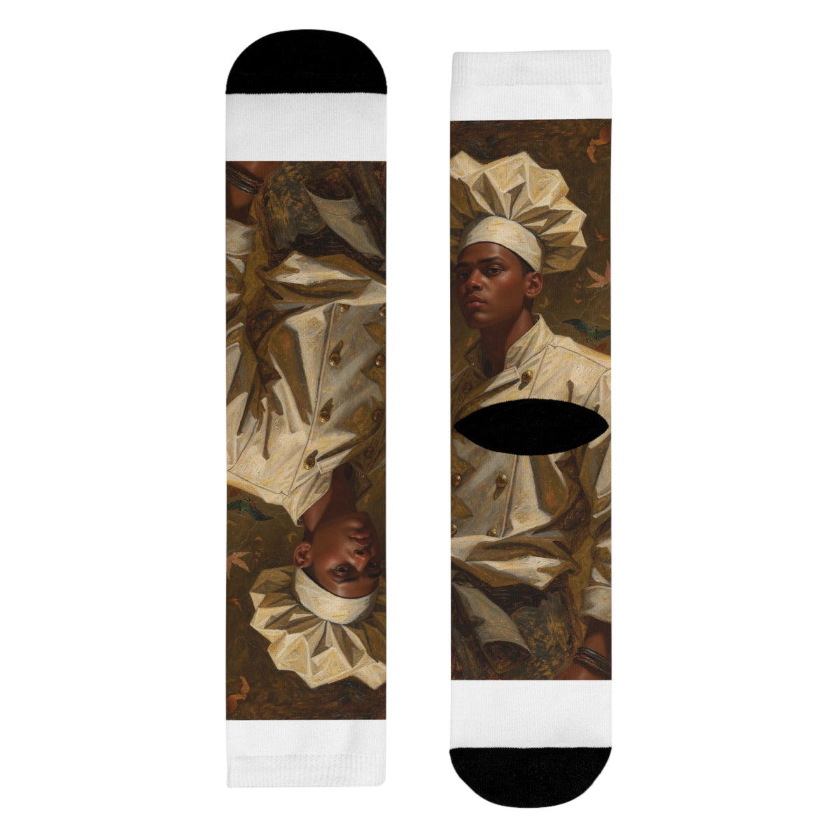 Art Portrait Crew Socks — Vintage Oil Painting Sublimation