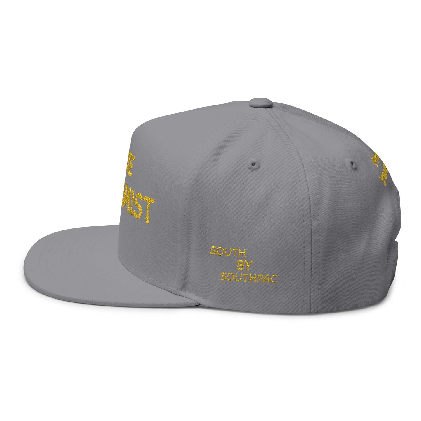 Embroidered Flat Bill Cap — "Knowledge of Cooking and the Passion to Do It Right"