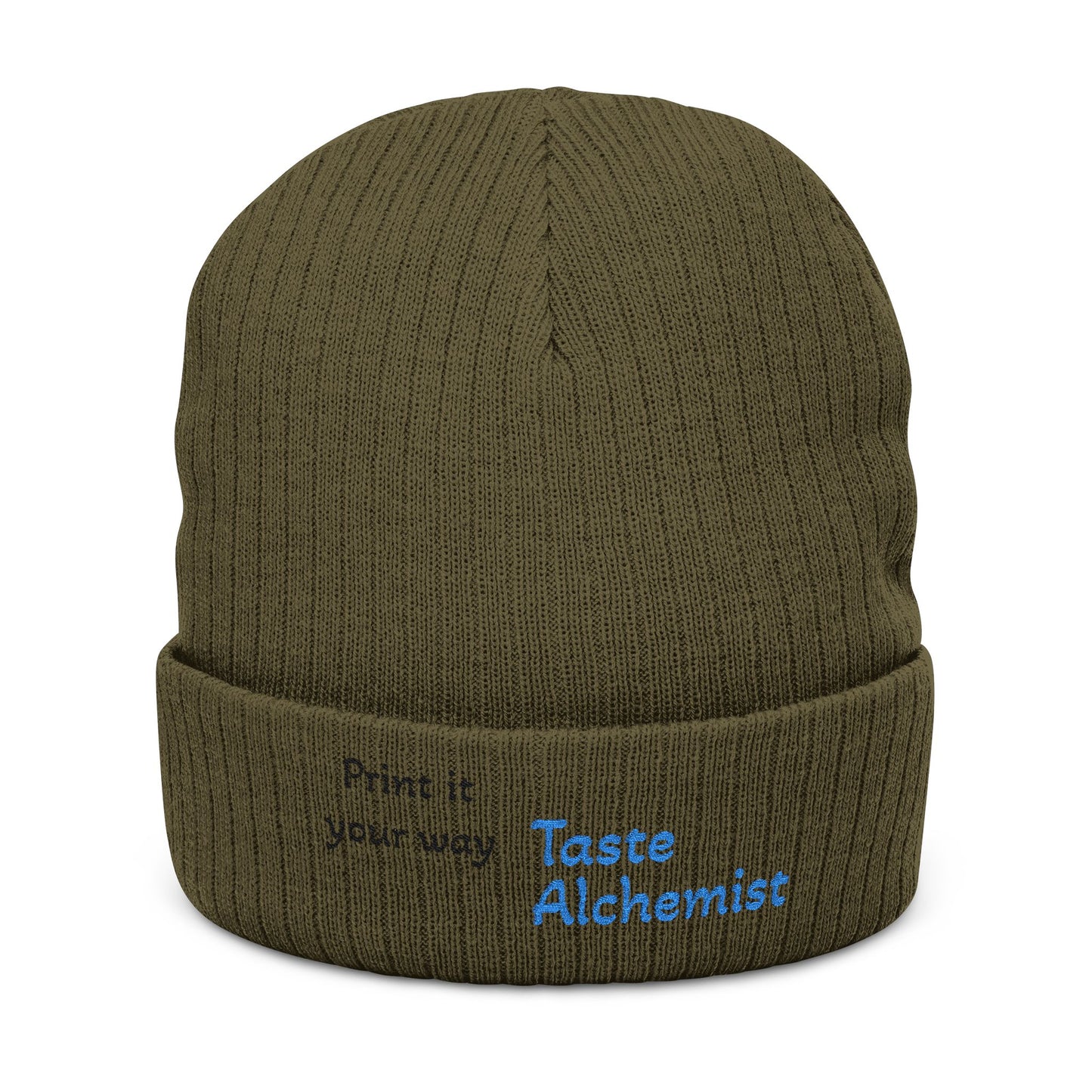 Chef Beanie — "Clock Out and Get Right" Ribbed Knit Embroidered Hat