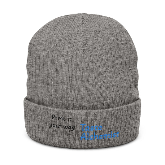 Chef Beanie — "Clock Out and Get Right" Ribbed Knit Embroidered Hat