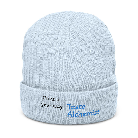 Chef Beanie — "Clock Out and Get Right" Ribbed Knit Embroidered Hat