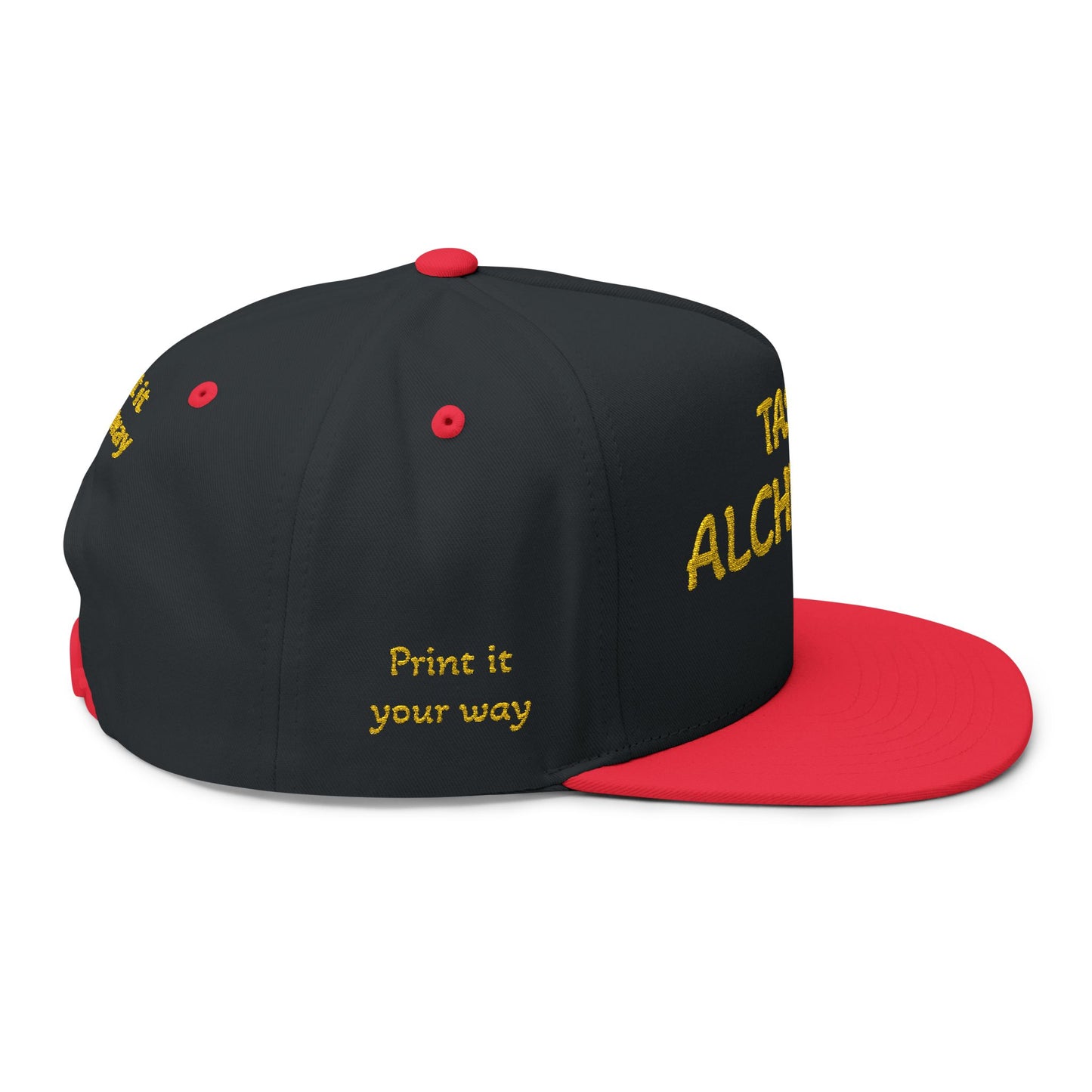 Embroidered Flat Bill Cap — "Knowledge of Cooking and the Passion to Do It Right"