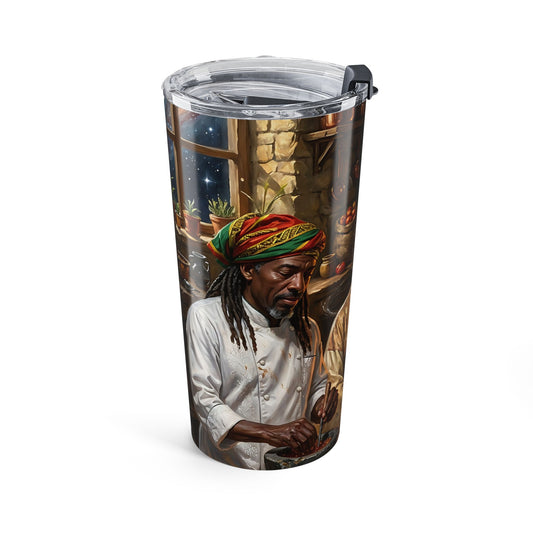 20oz Artful Kitchen Scene Tumbler – Vintage Chef & Baker Illustration Travel Cup