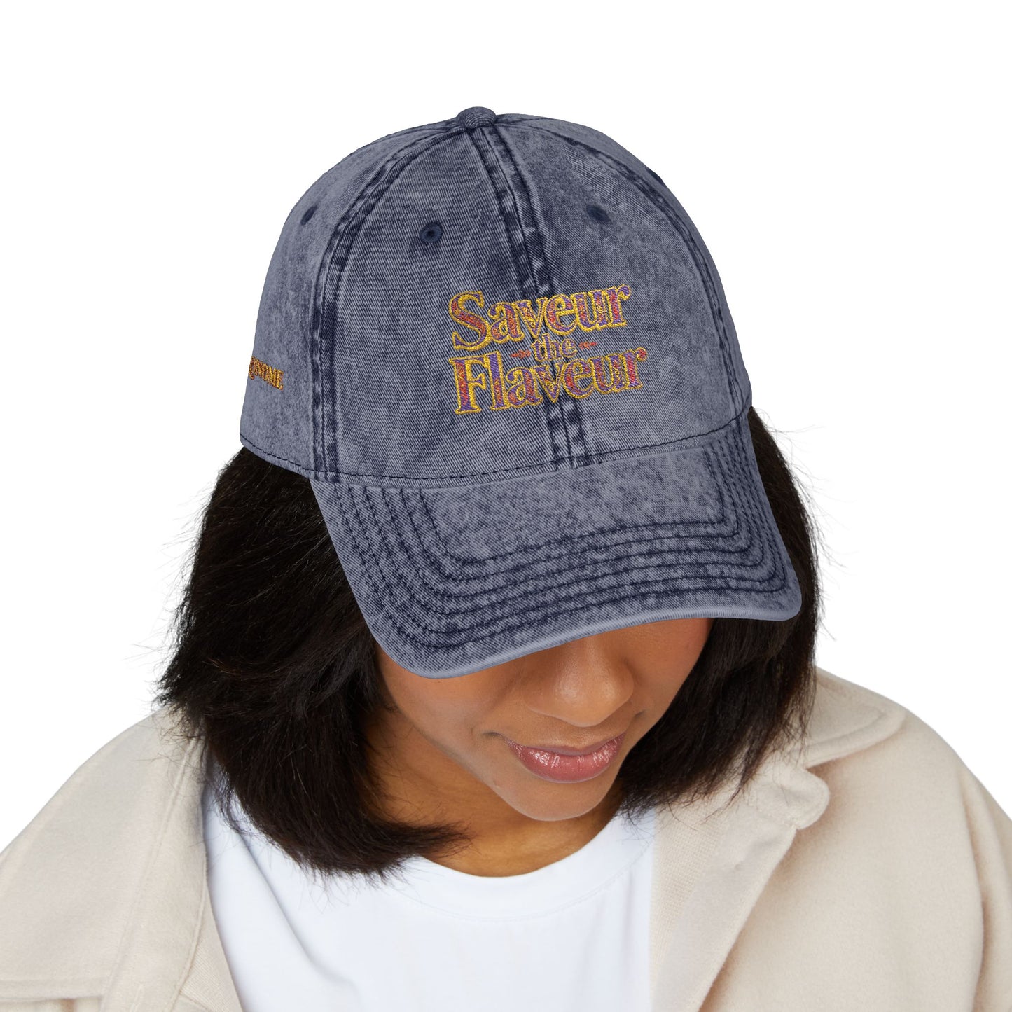Vintage Cap — Embroidered "saveur the flaveur you cool a** mofo"