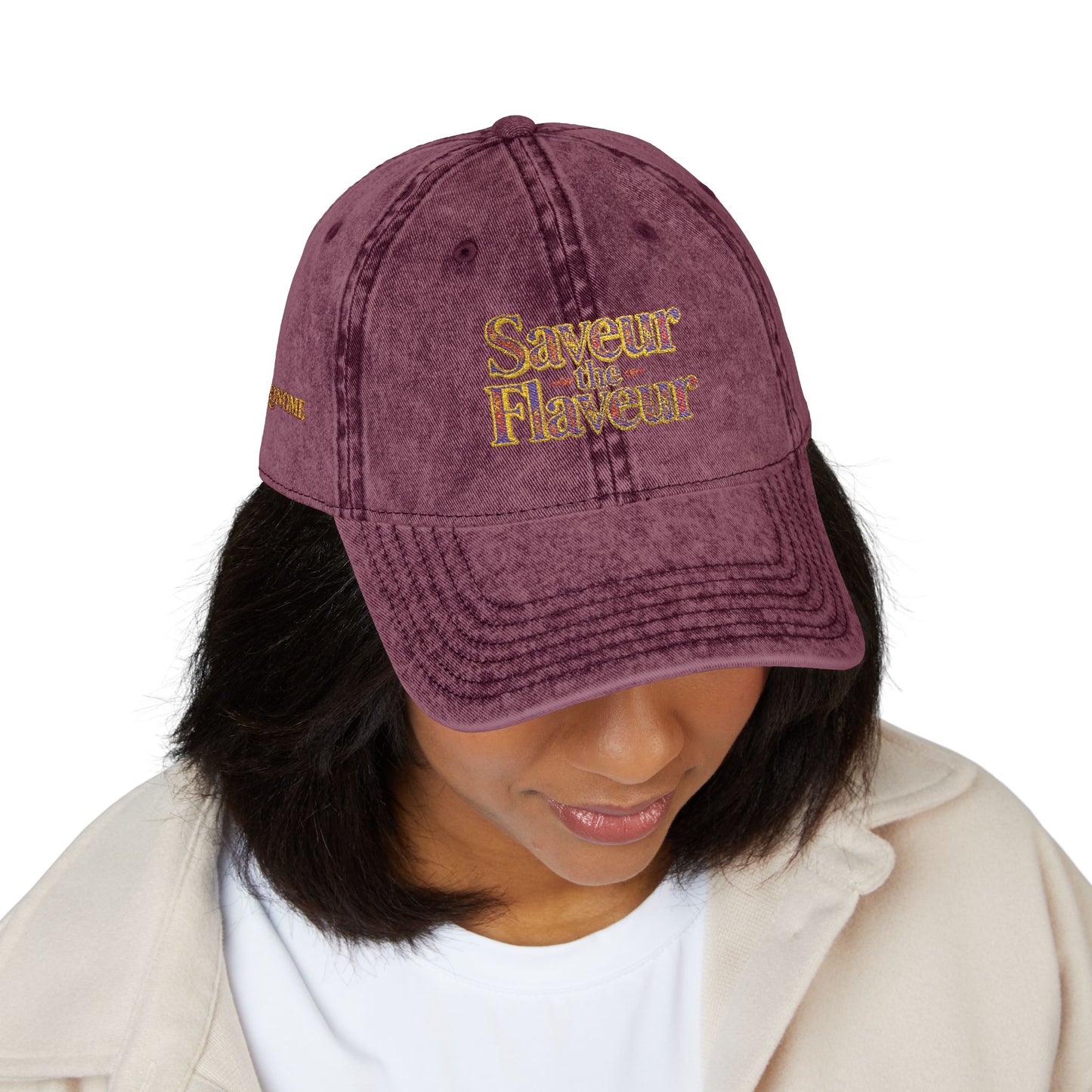 Vintage Cap — Embroidered "saveur the flaveur you cool a** mofo"