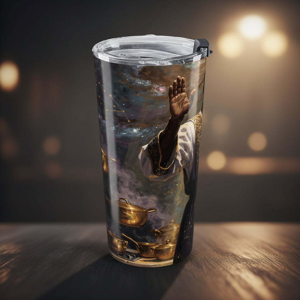20oz Tumbler – Regal Priest & Golden Lamps Travel Mug