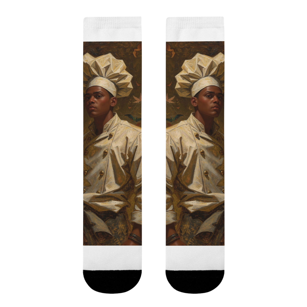 Art Portrait Crew Socks — Vintage Oil Painting Sublimation