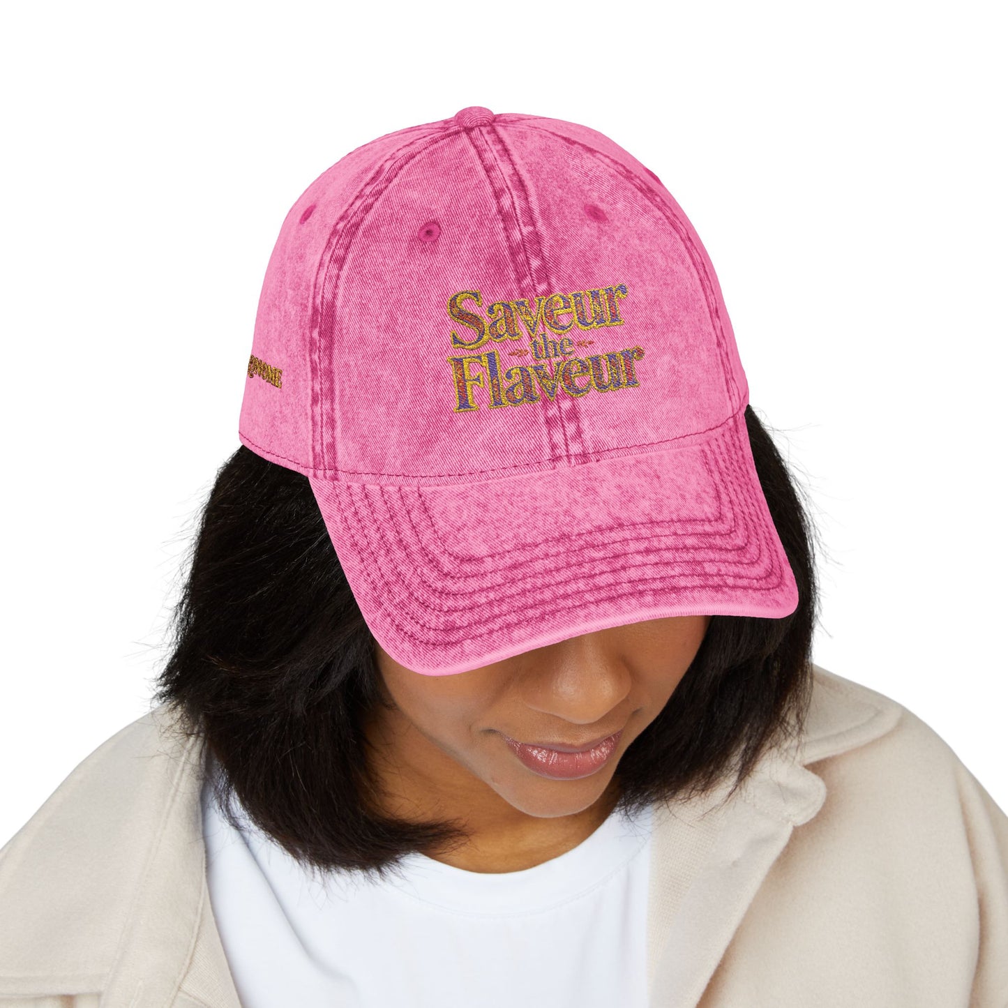 Vintage Cap — Embroidered "saveur the flaveur you cool a** mofo"